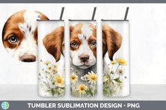 Watercolor Brittany Dog Tumbler | Sublimation 20 oz Skinny T Product Image 7
