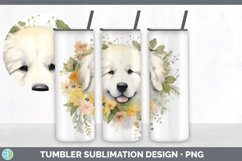 Watercolor Great Pyrenees Dog Tumbler | Sublimation 20 oz Sk Product Image 3