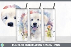 Watercolor Great Pyrenees Dog Tumbler | Sublimation 20 oz Sk Product Image 4