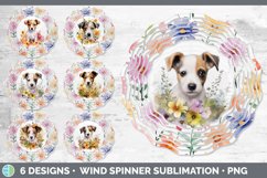 Watercolor Floral Dogs Wind Spinner Mega Bundle Sublimation Product Image 14