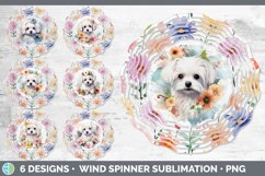 Watercolor Floral Dogs Wind Spinner Mega Bundle Sublimation Product Image 15