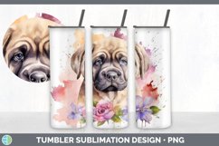 Watercolor Mastiff Dog Tumbler | Sublimation 20 oz Skinny Tu Product Image 3