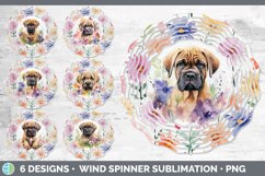 Watercolor Floral Dogs Wind Spinner Mega Bundle Sublimation Product Image 16