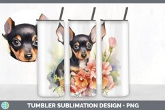 Watercolor Miniature Pinscher Dog Tumbler | Sublimation 20 o Product Image 4