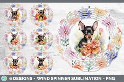 Watercolor Floral Dogs Wind Spinner Mega Bundle Sublimation Product Image 17