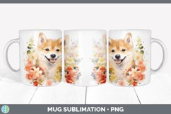 Watercolor Shiba Inu Dog Mug Wrap | Sublimation Coffee Cup D Product Image 3