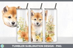 Watercolor Shiba Inu Dog Tumbler | Sublimation 20 oz Skinny Product Image 4