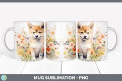 Watercolor Shiba Inu Dog Mug Wrap | Sublimation Coffee Cup D Product Image 5
