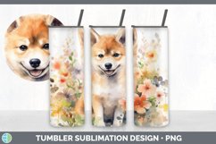 Watercolor Shiba Inu Dog Tumbler | Sublimation 20 oz Skinny Product Image 5