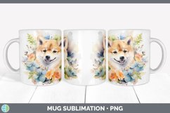Watercolor Shiba Inu Dog Mug Wrap | Sublimation Coffee Cup D Product Image 6