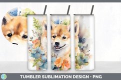 Watercolor Shiba Inu Dog Tumbler | Sublimation 20 oz Skinny Product Image 6