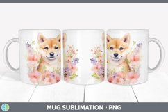 Watercolor Shiba Inu Dog Mug Wrap | Sublimation Coffee Cup D Product Image 7