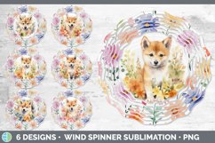 Watercolor Floral Dogs Wind Spinner Mega Bundle Sublimation Product Image 19