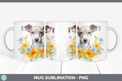 Watercolor Whippet Dog Mug Wrap | Sublimation Coffee Cup Des Product Image 2
