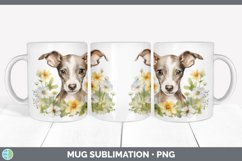 Watercolor Whippet Dog Mug Wrap | Sublimation Coffee Cup Des Product Image 3