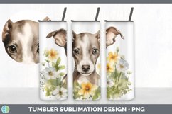 Watercolor Whippet Dog Tumbler | Sublimation 20 oz Skinny Tu Product Image 3