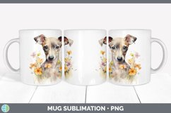 Watercolor Whippet Dog Mug Wrap | Sublimation Coffee Cup Des Product Image 4