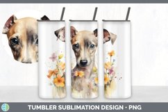 Watercolor Whippet Dog Tumbler | Sublimation 20 oz Skinny Tu Product Image 4