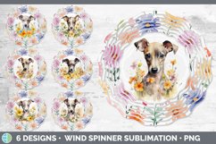 Watercolor Floral Dogs Wind Spinner Mega Bundle Sublimation Product Image 21