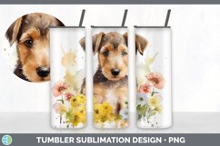 Watercolor Airedale Terrier Dog Tumbler | Sublimation 20 oz Product Image 4
