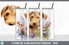 Watercolor Airedale Terrier Dog Tumbler | Sublimation 20 oz Product Image 5