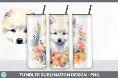 Watercolor American Eskie Dog Tumbler | Sublimation 20 oz Sk Product Image 2