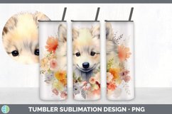 Watercolor American Eskie Dog Tumbler | Sublimation 20 oz Sk Product Image 3