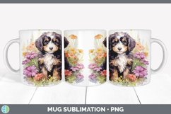 Watercolor Bernedoodle Dog Mug Wrap | Sublimation Coffee Cup Product Image 3