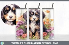 Watercolor Bernedoodle Dog Tumbler | Sublimation 20 oz Skinn Product Image 3