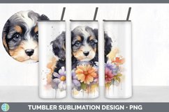 Watercolor Bernedoodle Dog Tumbler | Sublimation 20 oz Skinn Product Image 4