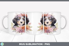 Watercolor Bernedoodle Dog Mug Wrap | Sublimation Coffee Cup Product Image 5