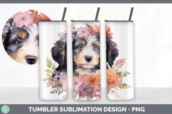 Watercolor Bernedoodle Dog Tumbler | Sublimation 20 oz Skinn Product Image 5
