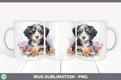 Watercolor Bernedoodle Dog Mug Wrap | Sublimation Coffee Cup Product Image 6