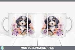 Watercolor Bernedoodle Dog Mug Wrap | Sublimation Coffee Cup Product Image 7