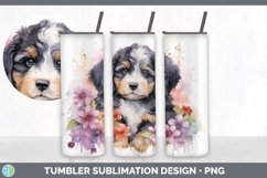 Watercolor Bernedoodle Dog Tumbler | Sublimation 20 oz Skinn Product Image 7