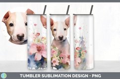 Watercolor Bull Terrier Dog Tumbler | Sublimation 20 oz Skin Product Image 2