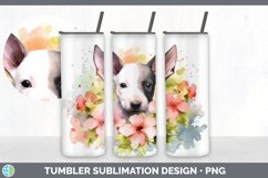 Watercolor Bull Terrier Dog Tumbler | Sublimation 20 oz Skin Product Image 3