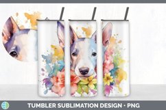 Watercolor Bull Terrier Dog Tumbler | Sublimation 20 oz Skin Product Image 4