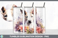 Watercolor Bull Terrier Dog Tumbler | Sublimation 20 oz Skin Product Image 6