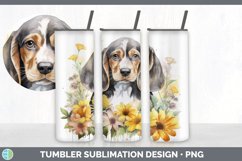 Watercolor English Coonhound Dog Tumbler | Sublimation 20 oz Product Image 2
