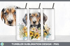 Watercolor English Coonhound Dog Tumbler | Sublimation 20 oz Product Image 4