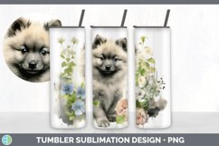 Watercolor Keeshond Dog Tumbler | Sublimation 20 oz Skinny T Product Image 2