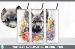 Watercolor Norwegian Elkhound Dog Tumbler | Sublimation 20 o Product Image 3