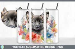 Watercolor Norwegian Elkhound Dog Tumbler | Sublimation 20 o Product Image 4