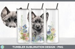 Watercolor Norwegian Elkhound Dog Tumbler | Sublimation 20 o Product Image 5