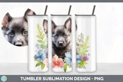 Watercolor Norwegian Elkhound Dog Tumbler | Sublimation 20 o Product Image 6