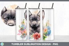 Watercolor Norwegian Elkhound Dog Tumbler | Sublimation 20 o Product Image 7