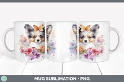 Watercolor Papillon Dog Mug Wrap | Sublimation Coffee Cup De Product Image 5