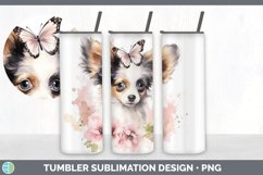 Watercolor Papillon Dog Tumbler | Sublimation 20 oz Skinny T Product Image 7