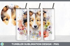 Watercolor Rough Collie Dog Tumbler | Sublimation 20 oz Skin Product Image 3